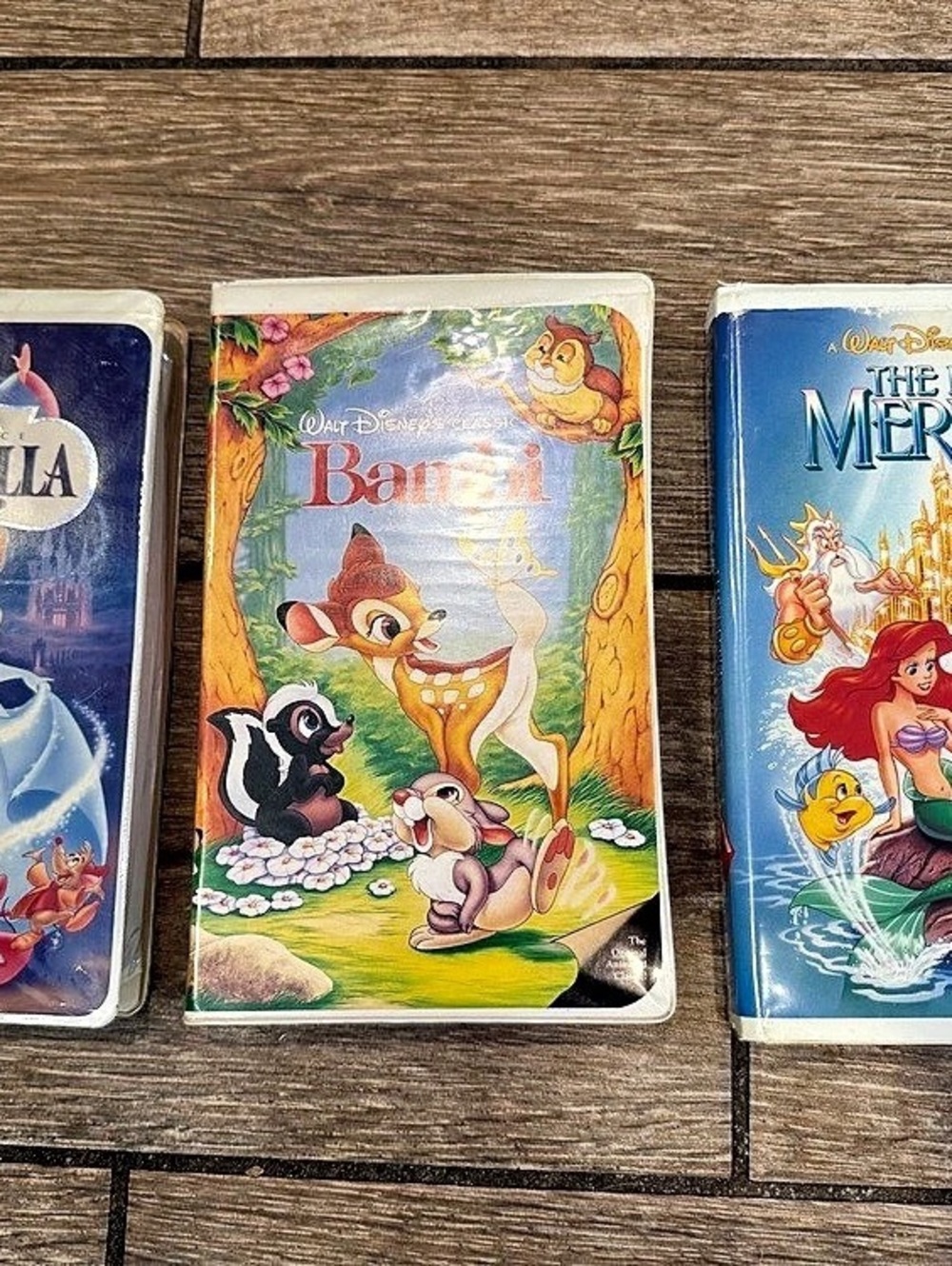 Disney Walt Disney Classics VHS Lot of 3 (Cinderella, Bambi, The Little Mermaid)